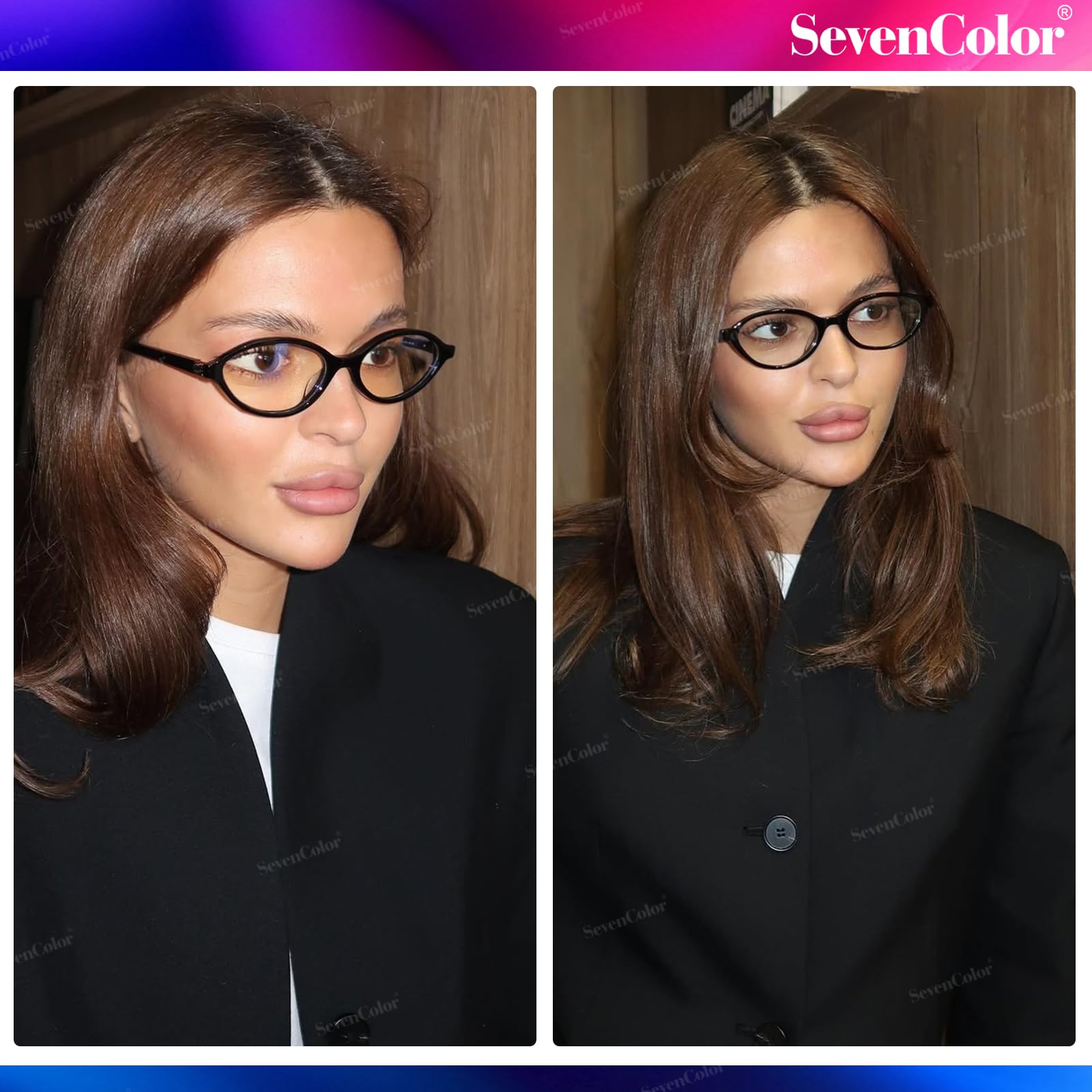 Ovale Retro-Brille für Damen, rund, blaues Licht, blockierende Brille, 90er-Jahre, ovale Brille