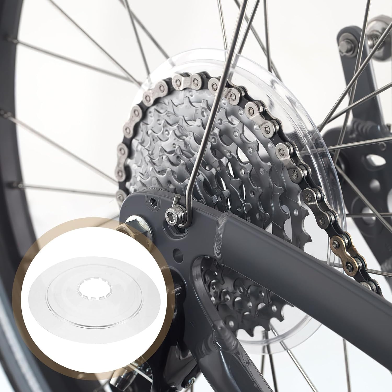 Wakauto Bicycle 4pcs Rear Sprocket Guard Plastic Spoke Protector | Easy Installation, Comprehensive Coverage, Firm Plastic Build, Aerodynamic Efficiency