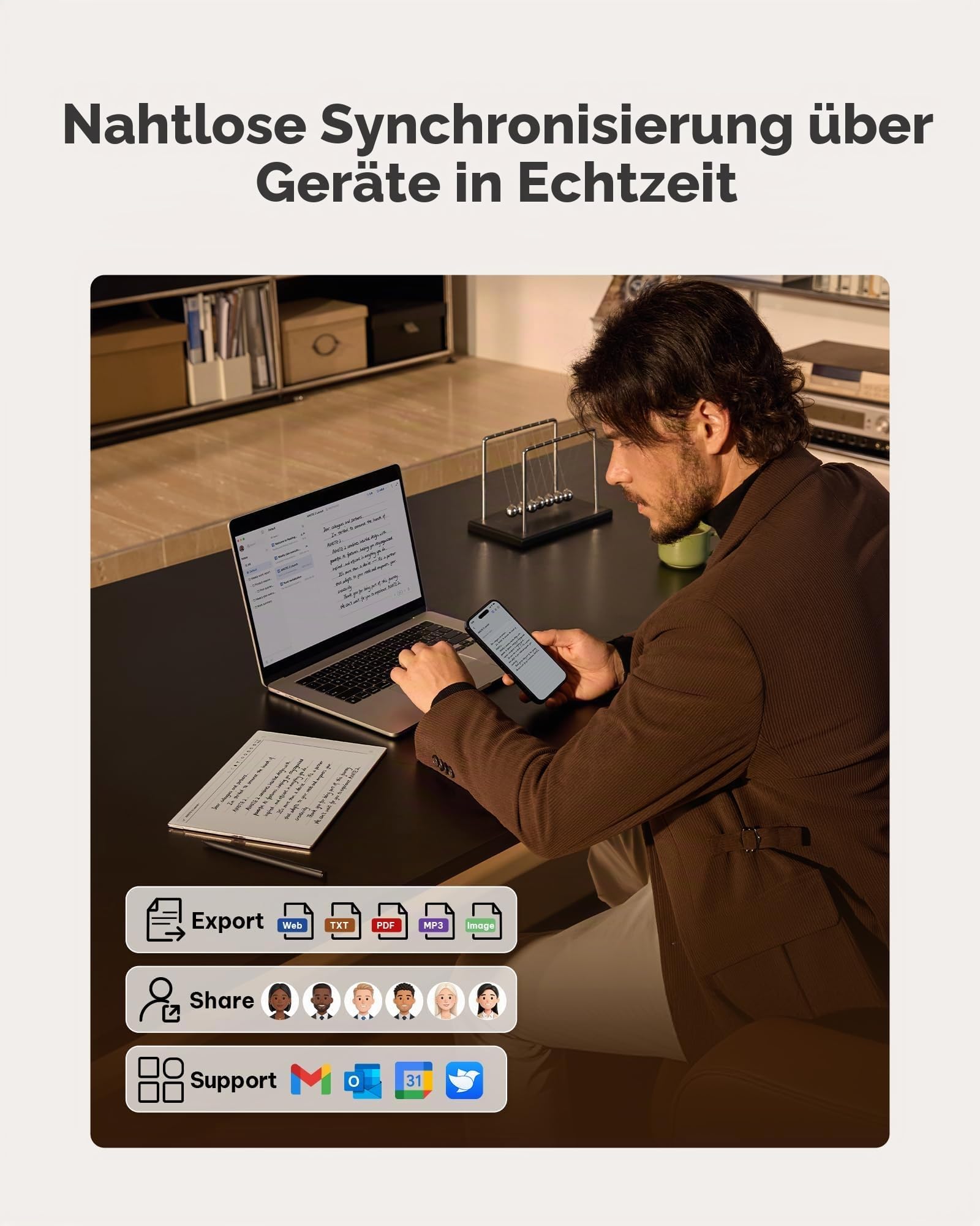 iFLYTEK AINOTE 2 Smart E-Ink Tablet 10,65 Zoll | Ultradünner digitaler Notizblock für Profis | KI-Transkription, Übersetzung & Meeting-Zusammenfassung 64GB, 4000mah