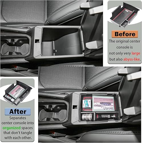 Miniatura 4 de RUNROAD Bandeja organizadora de consola central compatible con Jeep Compass 2022 2023 2024 2025, soporte para monedas, bandeja para reposabrazos,