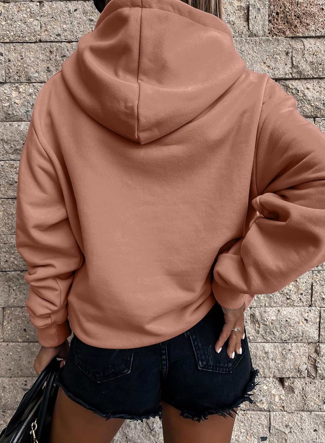 SHEWIN Women's Casual Hoodies Long Sleeve Solid Lightweight Pullover Tops Loose Sweatshirt with Pocket