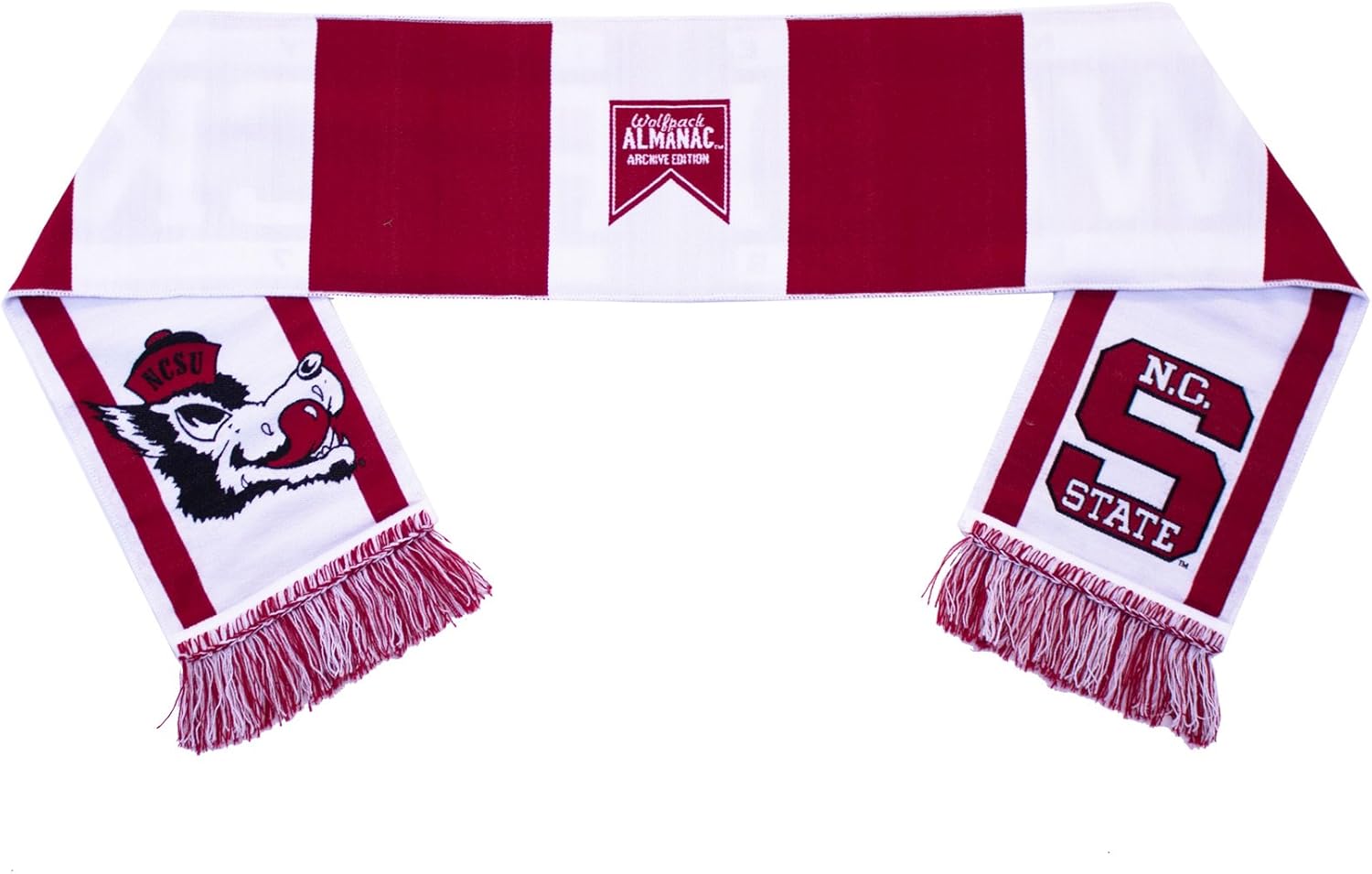 Tradition Scarves NC State Wolfpack Scarf - Hungry Wolf Throwback White Woven