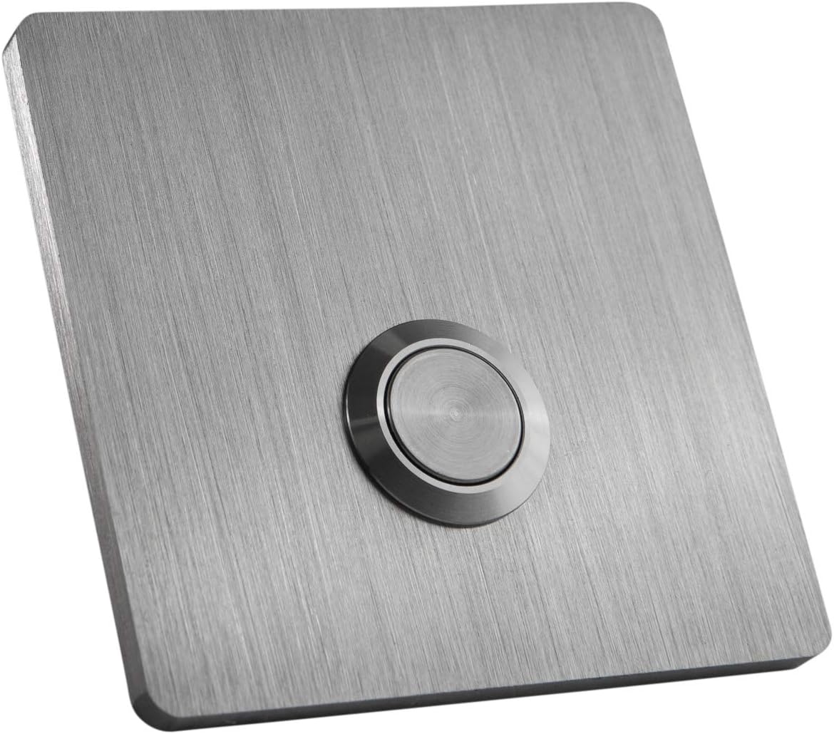 Model S2 Stainless Steel Doorbell Button in 304 Stainless Steel 3.54” x 3.54” x 5/32” (4mm Thick)