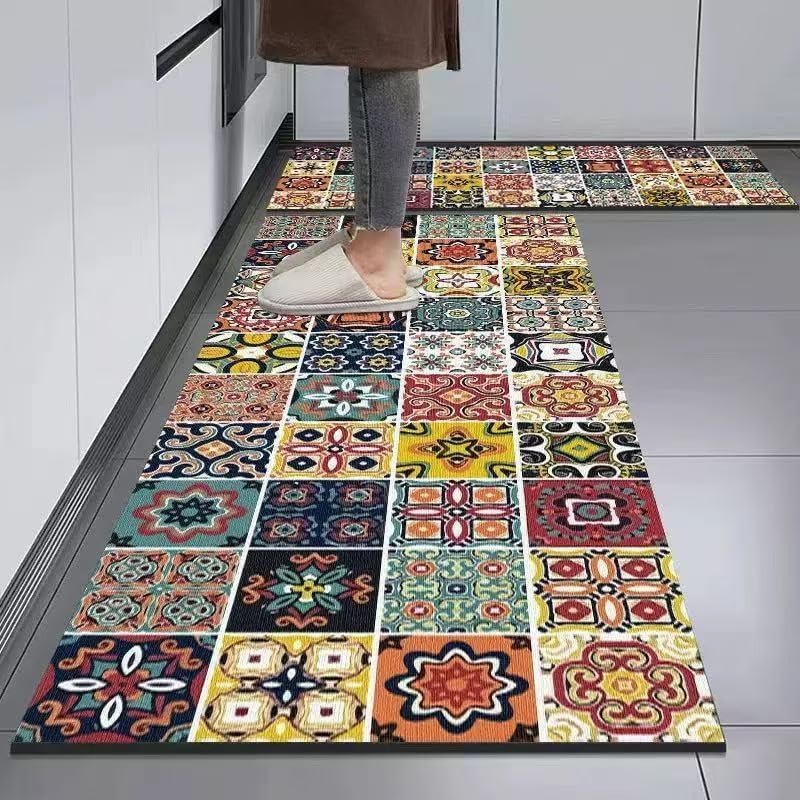 Image of Kitchen Anti Slip Mat for Floor, Waterproof Washable Kitchen Mats, Non Slip Kitchen Floor Mats for Home, Soft Mats for Kitchen, Kitchen Mats for Floor Anti Slip Mat (Multi Colour)