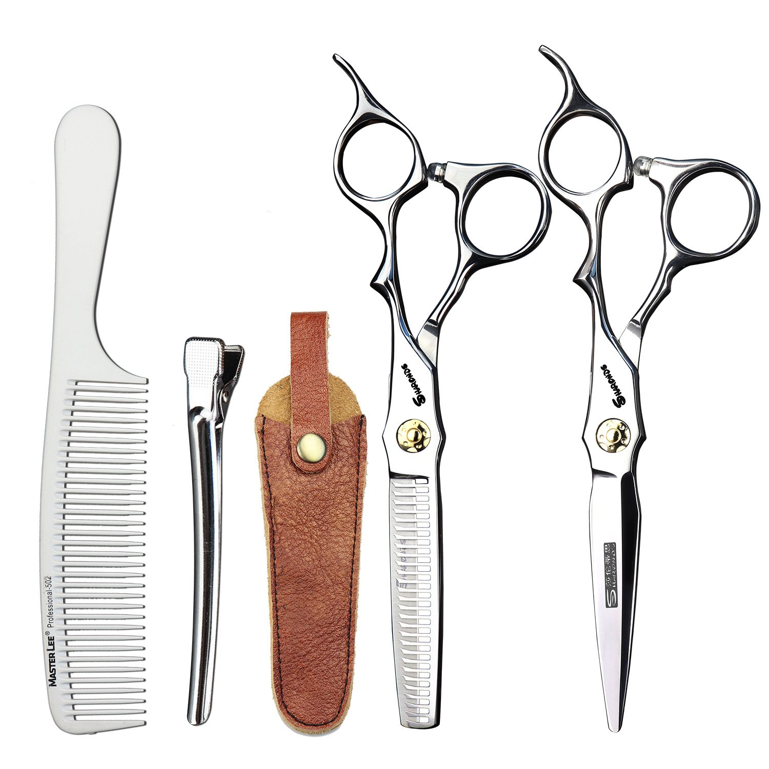 Ciseaux de cheveux de 6 pouces anti-fatigue pour coiffer sans douleur aux mains