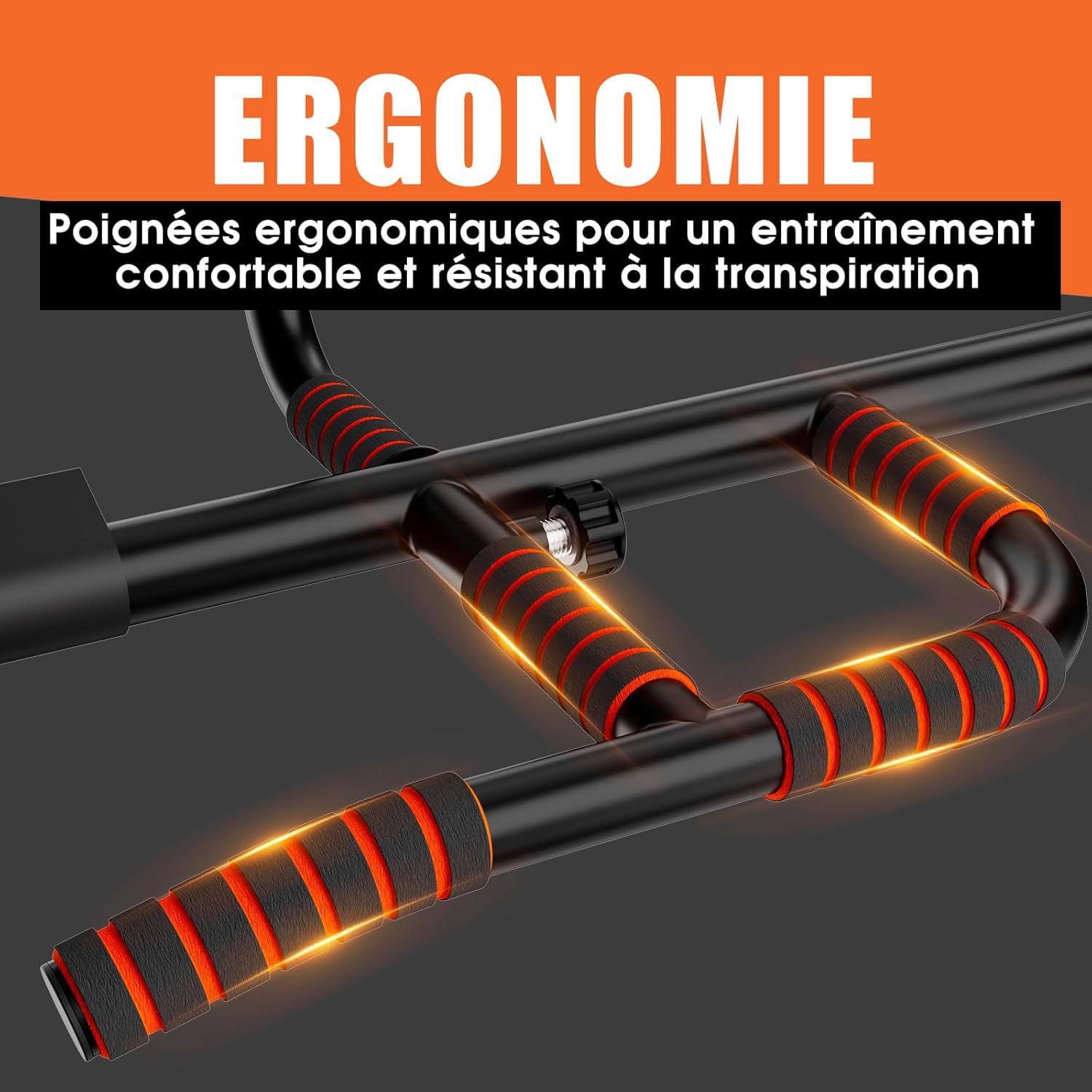 DH FitLife Barre de Traction pour Cadre de Porte sans Vis Antidérapante avec Multiprises | Pull Up Bar Doorway | Barre de Musculation à Suspendre | Pour Cadre de Porte 65-92 cm
