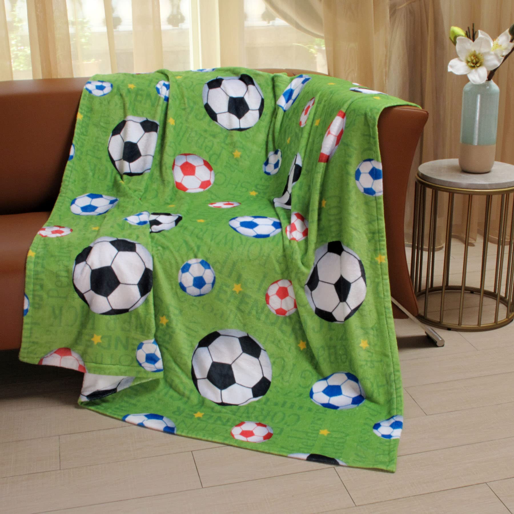 CAIT CHAPMAN HOME COLLECTION Passion for Soccer (56”x60” Throw Blanket-Colorful)