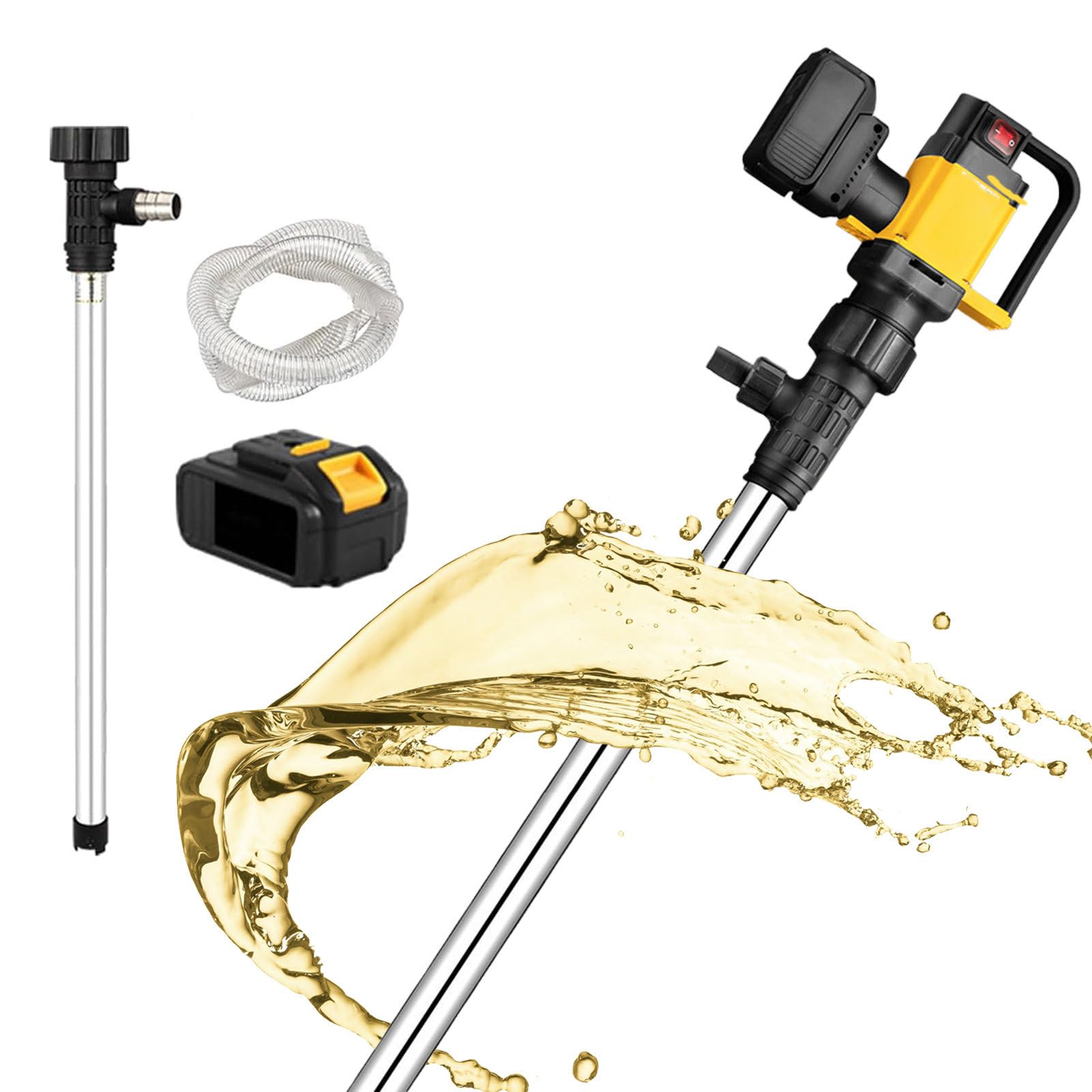 Pompe à tambour électrique | Ateliers de réparation et bricolage, pompe de transfert de carburant avec tuyau, levage de 7 m, débit de 10 à 130 l/min, pour diesel, kérosène, eau