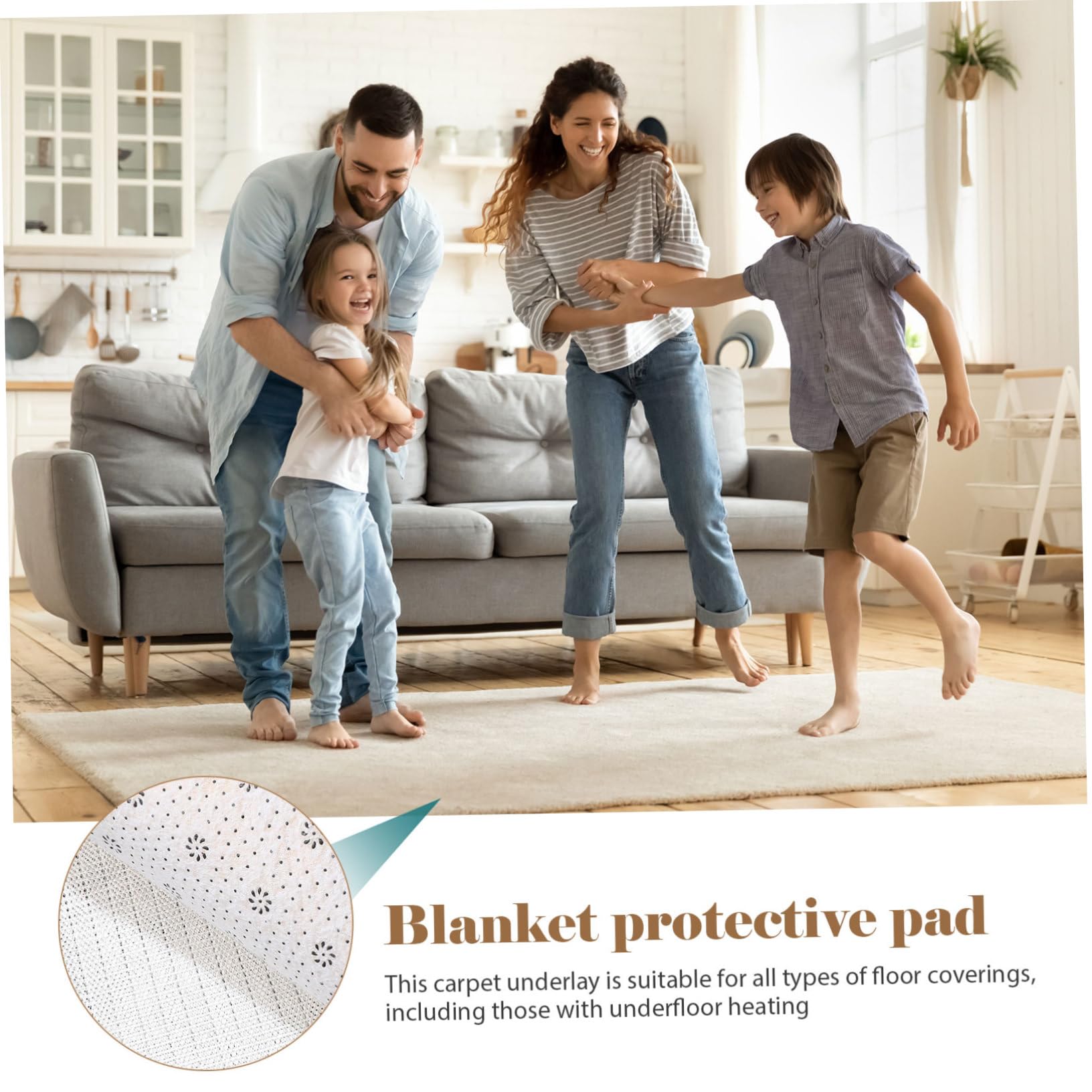 Tapis Antidérapant pour Protection Parquet sous-Tapis PVC Antidérapant Sécurité Renforcée Et Protection Longue Durée des Sols