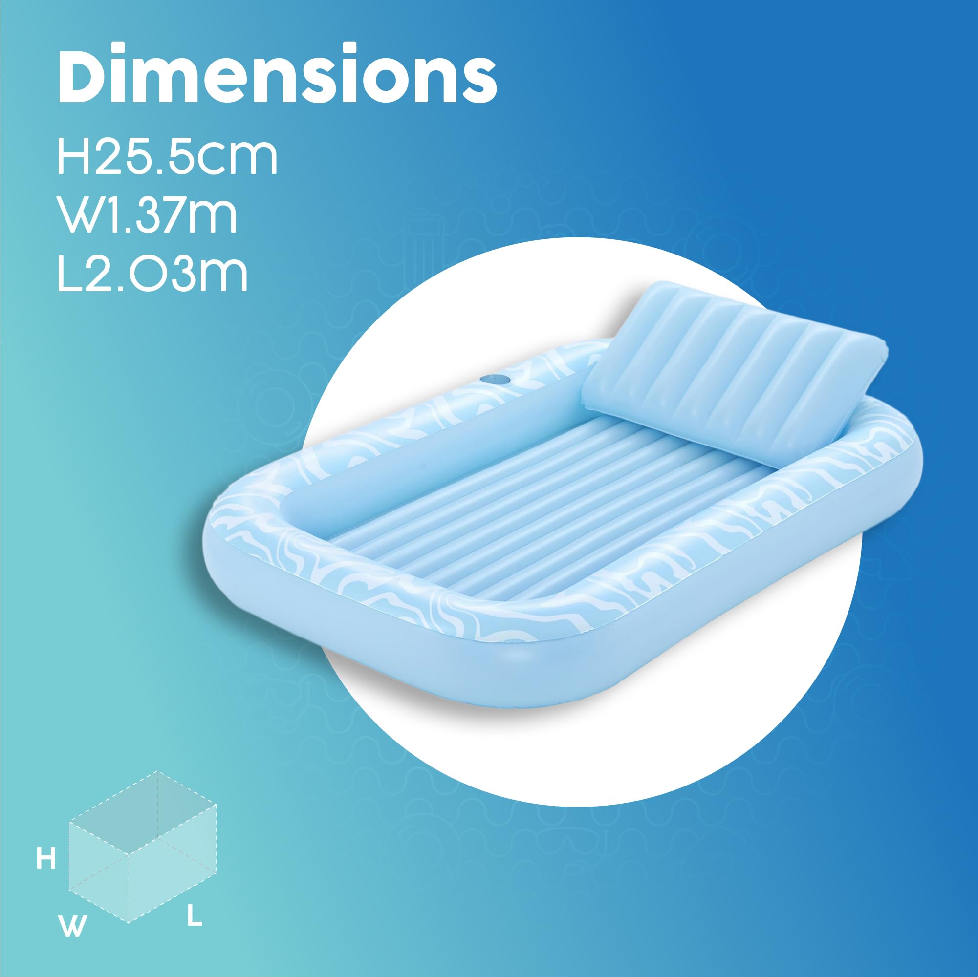 Bestway 43838 Lettino abbronzante e materassino Sun-Kissed con cuscino e portabicchieri, azzurro