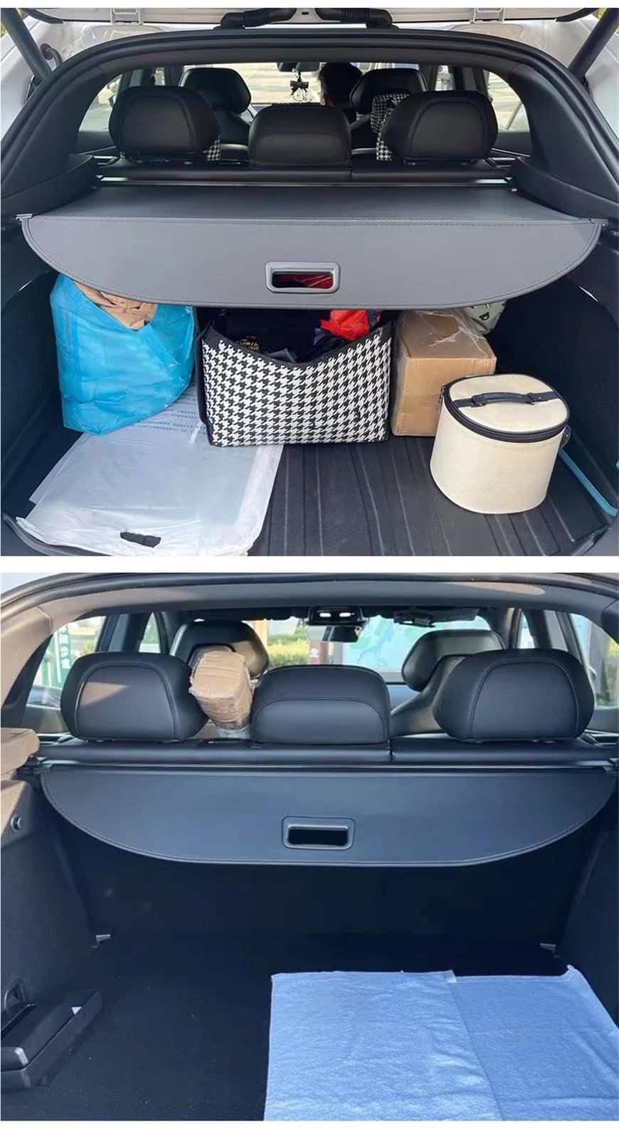 Générique Cache-Bagages pour DEEPAL S07 Couverture De Chargement Coffre Rétractable Porte-Colis Bouclier Étanche Confidentialité Accessoires Automobiles Plage Arrière(Canvas)