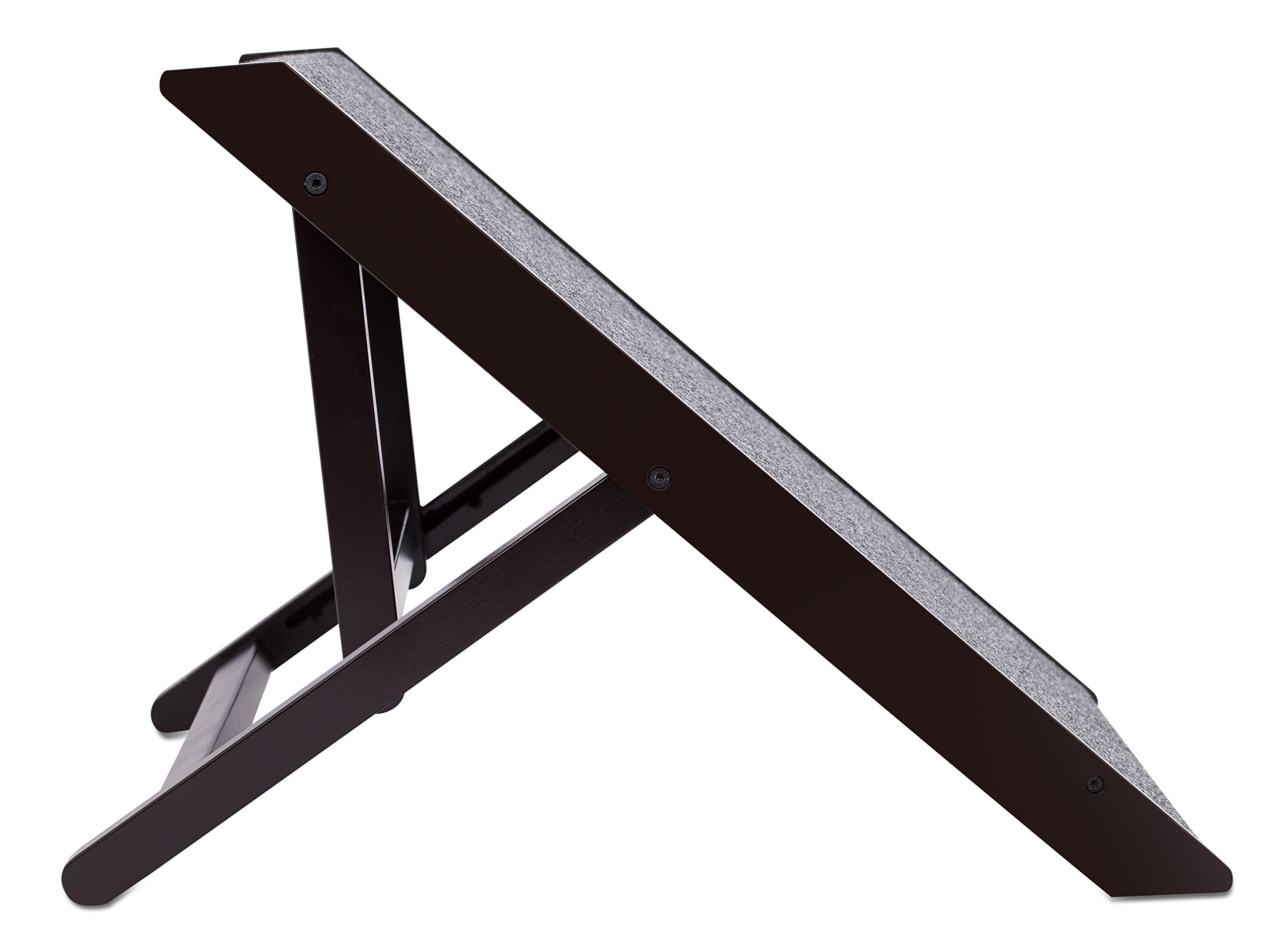 Best Adjustable Wooden Folding Pet Ramp 19 Inch Espresso