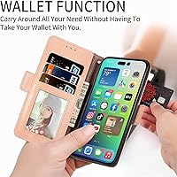 Vista 2 de Funda compatible con Xiaomi Poco X3 GT, tarjetero, compatible con Redmi Note 10 Pro (China) 5G de piel sintética con cierre magnético, color rosa