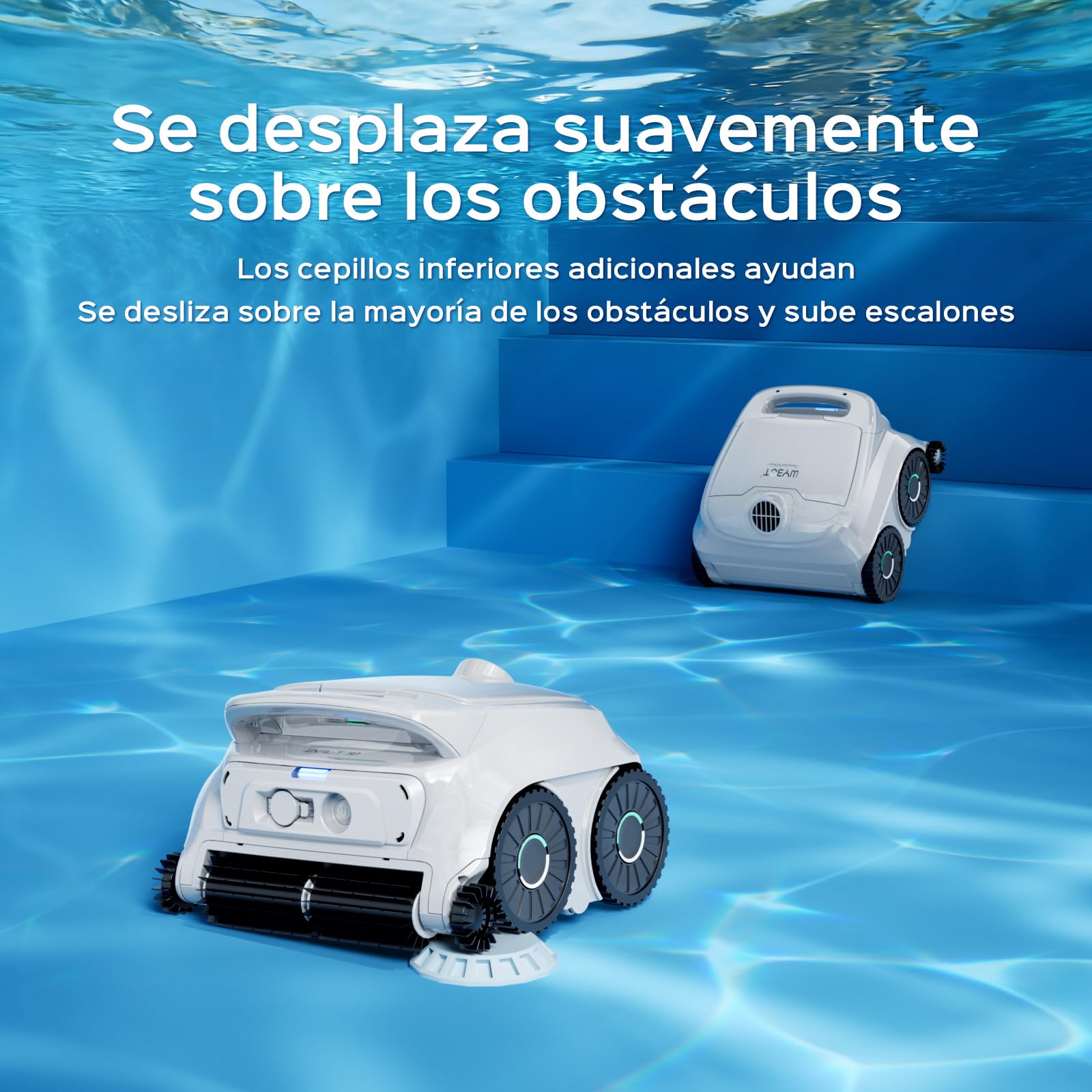 WYBOT B1 Robot de Piscina inalámbrico para Piscinas pequeñas, Robot de Limpieza Inteligente Ligero con Control de aplicación, Cubierta de Pared y Suelo, Dos cepillos Laterales, hasta 100 Minutos de — view 6