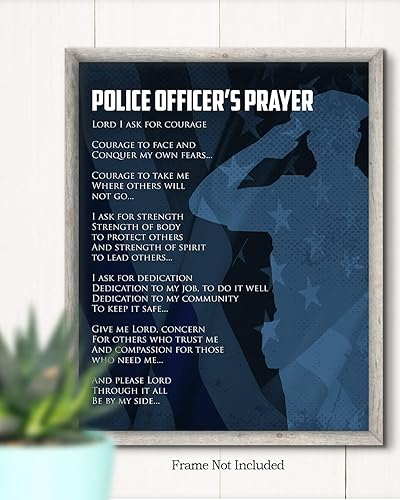Miniatura 2 de Arte de pared de oración de policía, impresiones de aplicación de la ley, regalos de oficial de policía, graduación de la academia de policía,