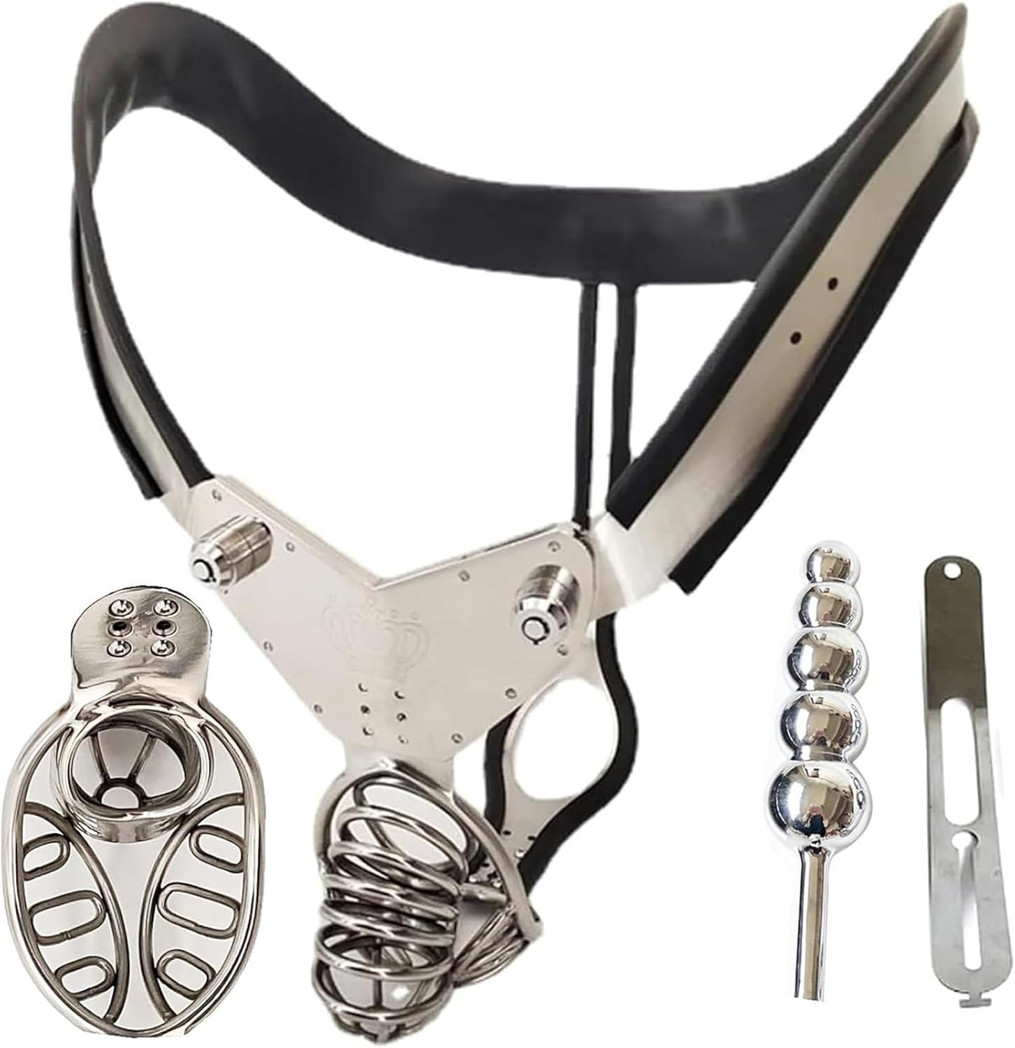 Men's Chastity Belt with Anal Plug, Breathable Penis Cage, Bondage Cock Cage Fetish Slave Chastity Belt BDSM Male Abstinence Sex Toy for Men