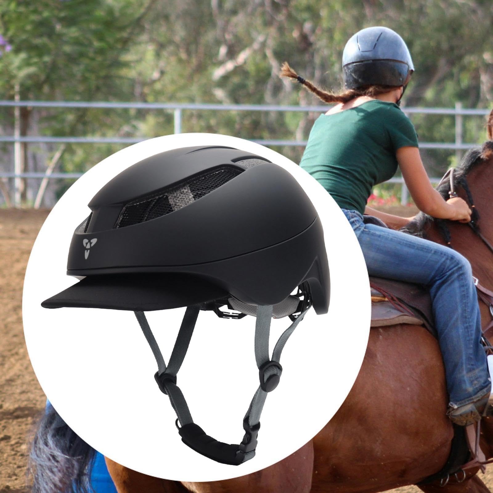 kowaku Casco da Equitazione con vestibilità Regolabile per Equitazione, Calotta in Policarbonato, Ventilazione Avanzata, Fibbia di, Adatto per Adul