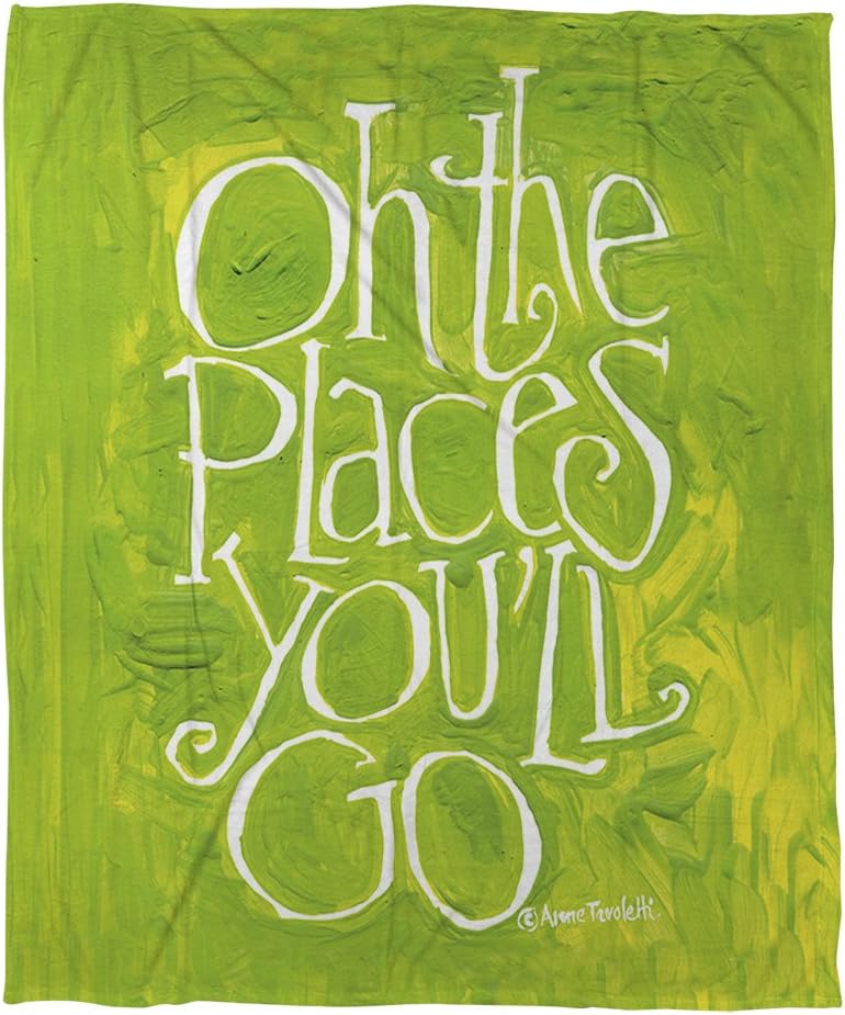 Manual Woodworkers & Weavers Coral Fleece Throw Blanket, 50 by 60-Inch, Oh The Places