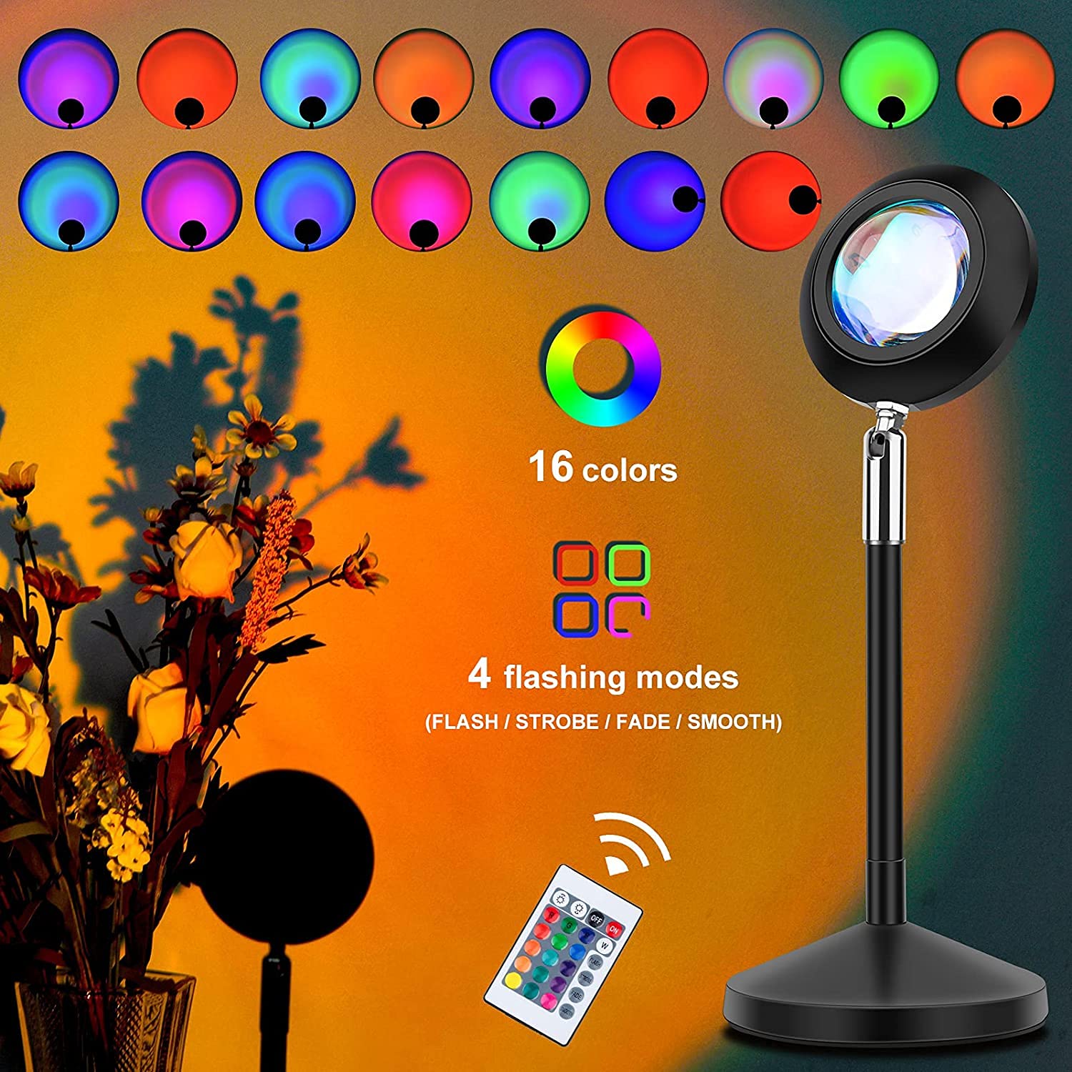 Lampada da tramonto a 16 colori USB Smart Home lampada a LED per la proiezione n