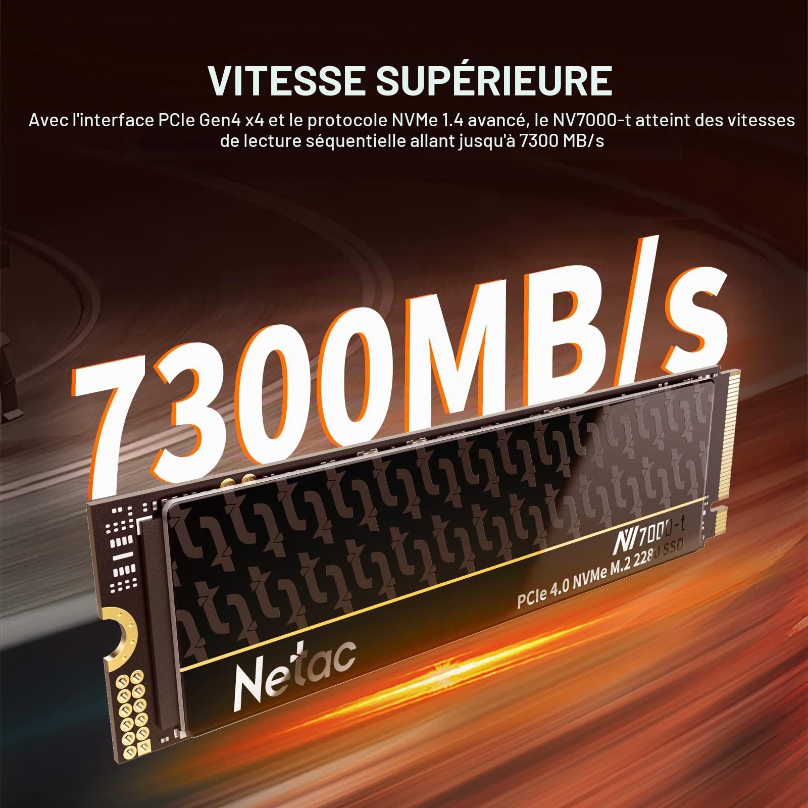 Netac NV7000-t 2TB NVMe 1.4 Internal SSD M.2 PCIe 4.0 High Speeds for PC, PS5, Laptops,Computer