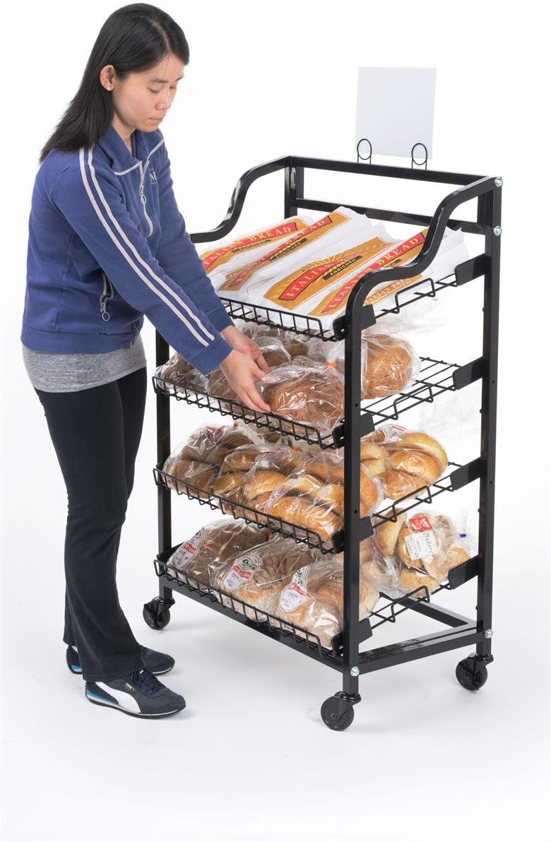 Displays2go BAKCRT4NBK Baker's Rack with Four Tilting Wire Shelves, Black : Industrial & Scientific