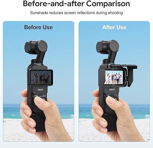 Miniatura 2 de OMOTON Protector de pantalla para DJI Osmo Pocket 3 + cubierta de parasol de pantalla autoemergente, plegable, antirreflejos y kit de accesorios
