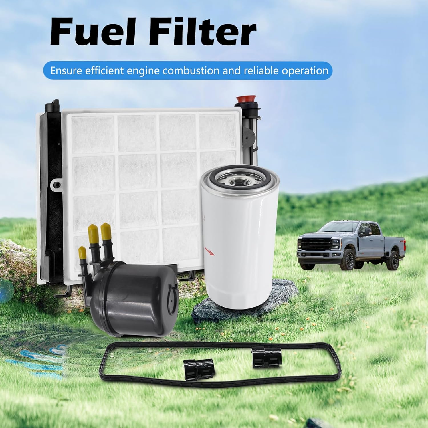 Fuel Oil Filter Set V8 6.7L Compatible with Ford F-250 F250 F-350 F350 F-450 F450 F-550 F550 Super Duty 17 18 19 20 21 22 23 24 25 Replaces Oil Filter FL2124 Fuel Filter FD-4625 HC3Z9N184C