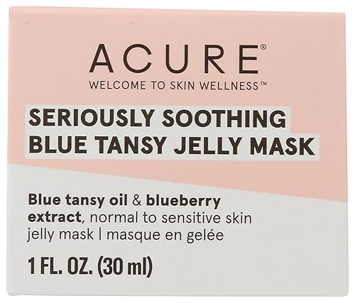 Máscara de gelatina de taneso color azul 100  vegano para piel seca a sensible aceite de tanacetato azul y extracto de arándano - alivia e hidrata