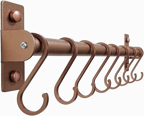 Miniatura 14 de Dseap Perchero de Utensilios de Cocina, Estante para Ollas y Sartenes Montado en la Pared, Riel de Cocina con 8 Ganchos para Colgar Utensilios de