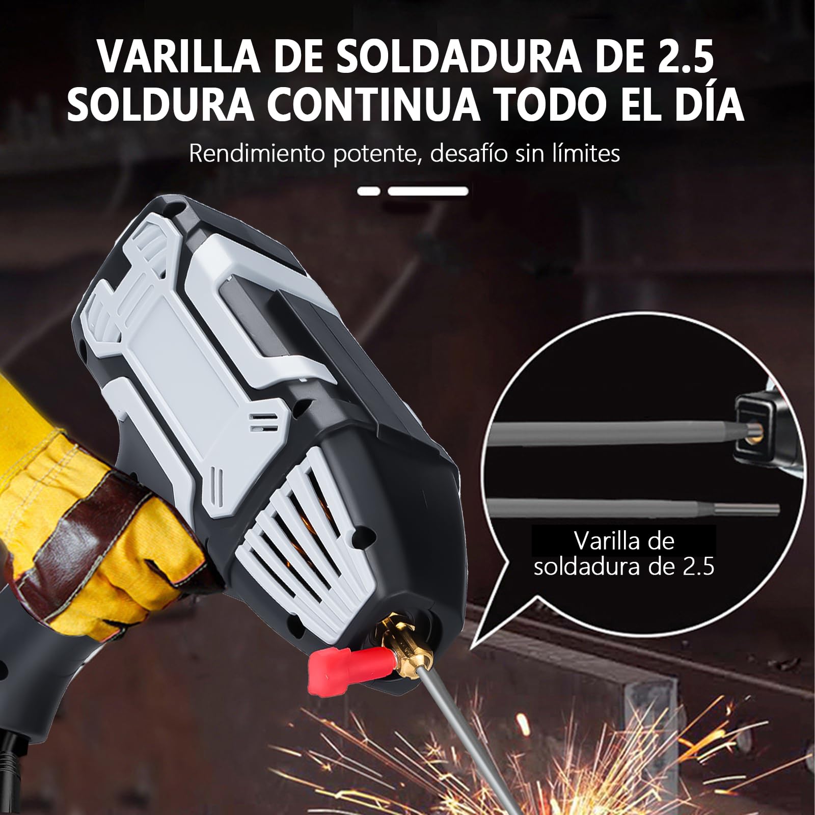 Soldador Portatil Inversor IGBT, Soldadora al Arco 20-200A Ajustable, con 10 Varillas de Soldadura, Maquina de Soldar Electrodo 1.6-3.2mm