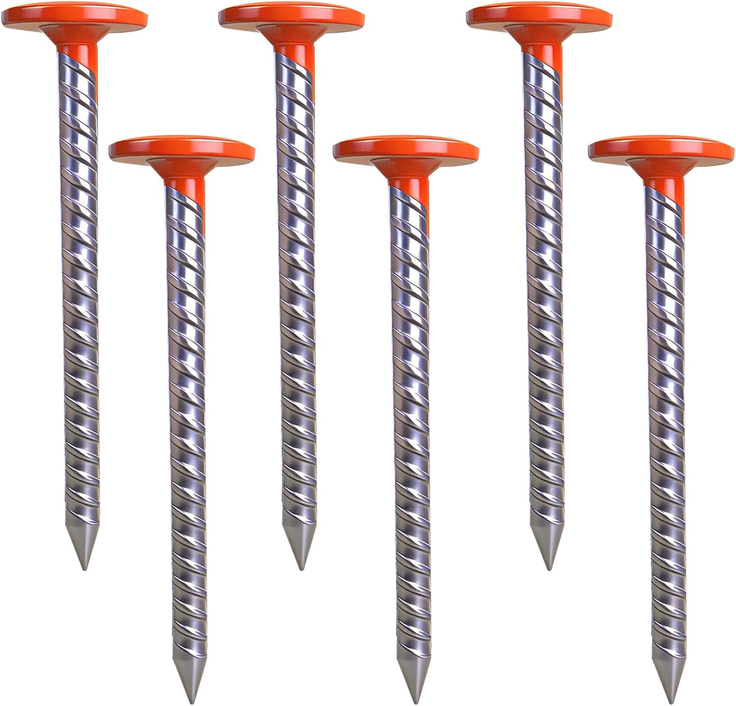 6 inches, Measuring Stake Boundary Marking, Low Profile, high Visibility Orange, Suitable for Garden Lawn Landscape Edge Weeding barriers Boundary Marker Post(6 pcs)