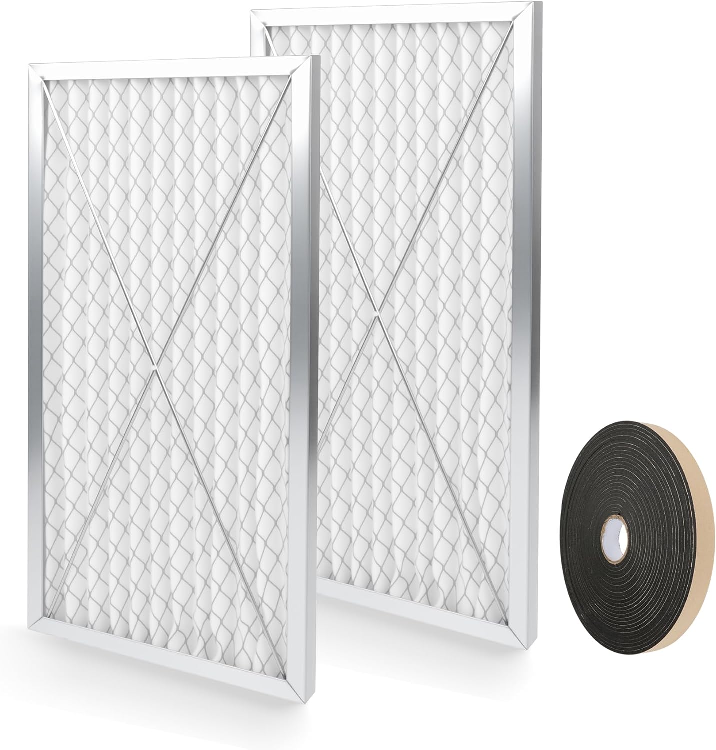 708732 24x12x1 Electrostatic Outer Air Filter Compatible with JET AFS-1000B & AFS-1000C Filtration Systems, 2 Pack, with A Roll of Sealing Sponge Tape