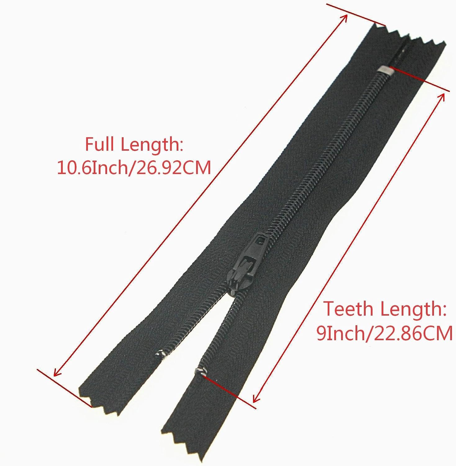 #3 Nylon Coil Zipper, Black Closed End Zippers Bulk for DIY Tailor Sewing Crafts,Bags,Purses(30 PCS/Pack,9 Inch) SHUNLI
