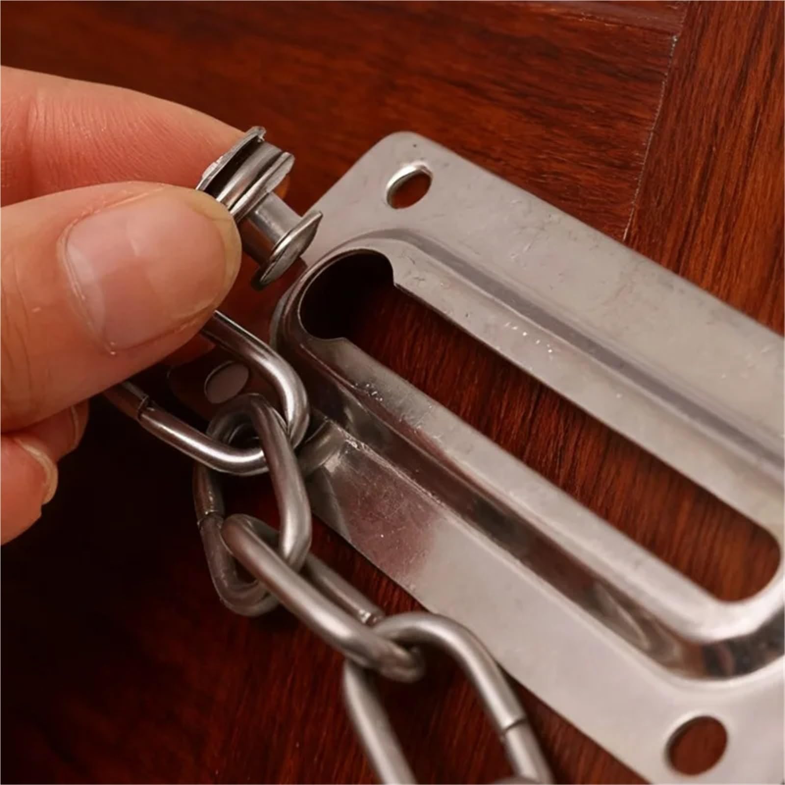 Cerradura de cadena puerta seguridad, pestillo deslizante, hebilla for el hogar, cadenas acero inoxidable, cerradura gabinete Para Puertas(3 set)