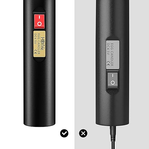 Miniatura 5 de HBlife Probador de velas de huevos con luz LED brillante para ver el desarrollo de huevos con 2 accesorios de goma suave para huevos alimentado solo