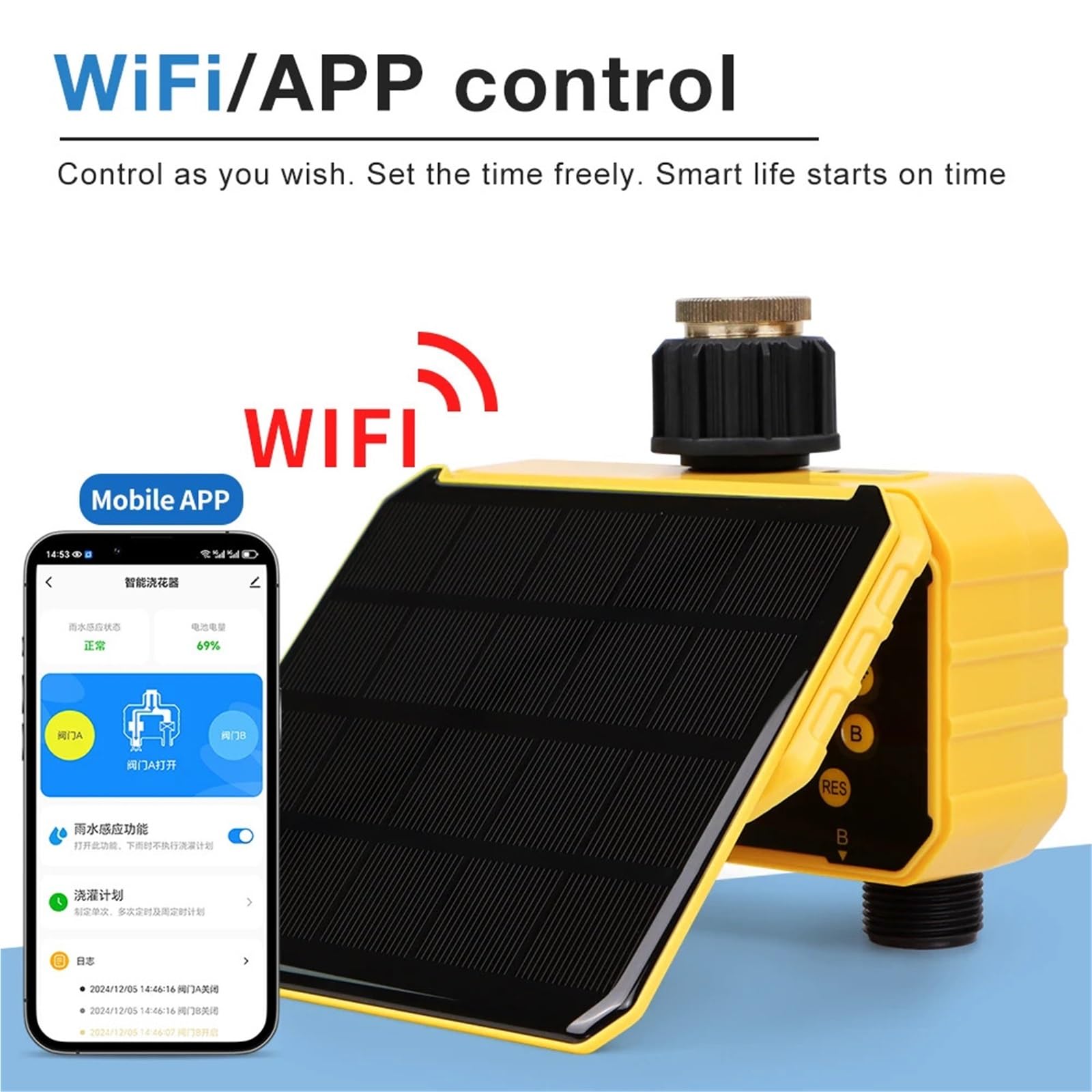 2 prese timer for irrigazione solare controllo intelligente APP di irrigazione automatico timer for l'acqua esterna strumento for irrigazione del giardino