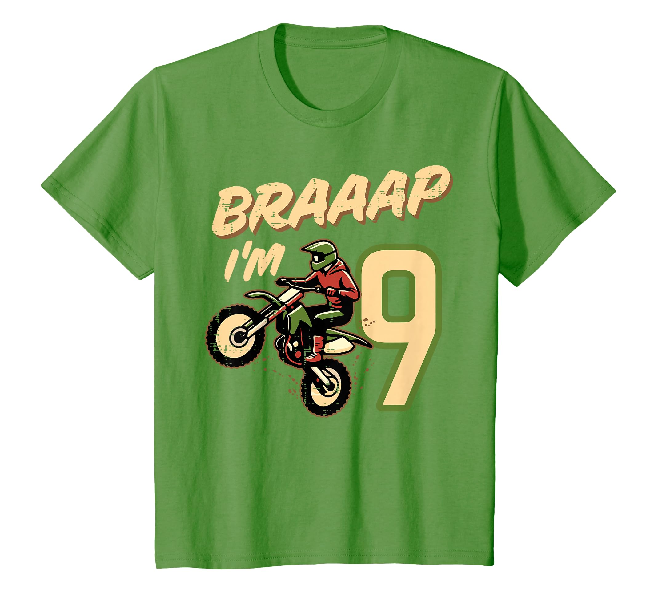 Kids Braaap Im 9 Dirt Bike 9th Birthday Bday Motocross Boys Kids T-Shirt