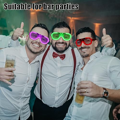Miniatura 5 de 5 lentes LED que brillan en la oscuridad para adultos y niños, 5 colores que brillan en la oscuridad, accesorios de neón para suministros de fiesta