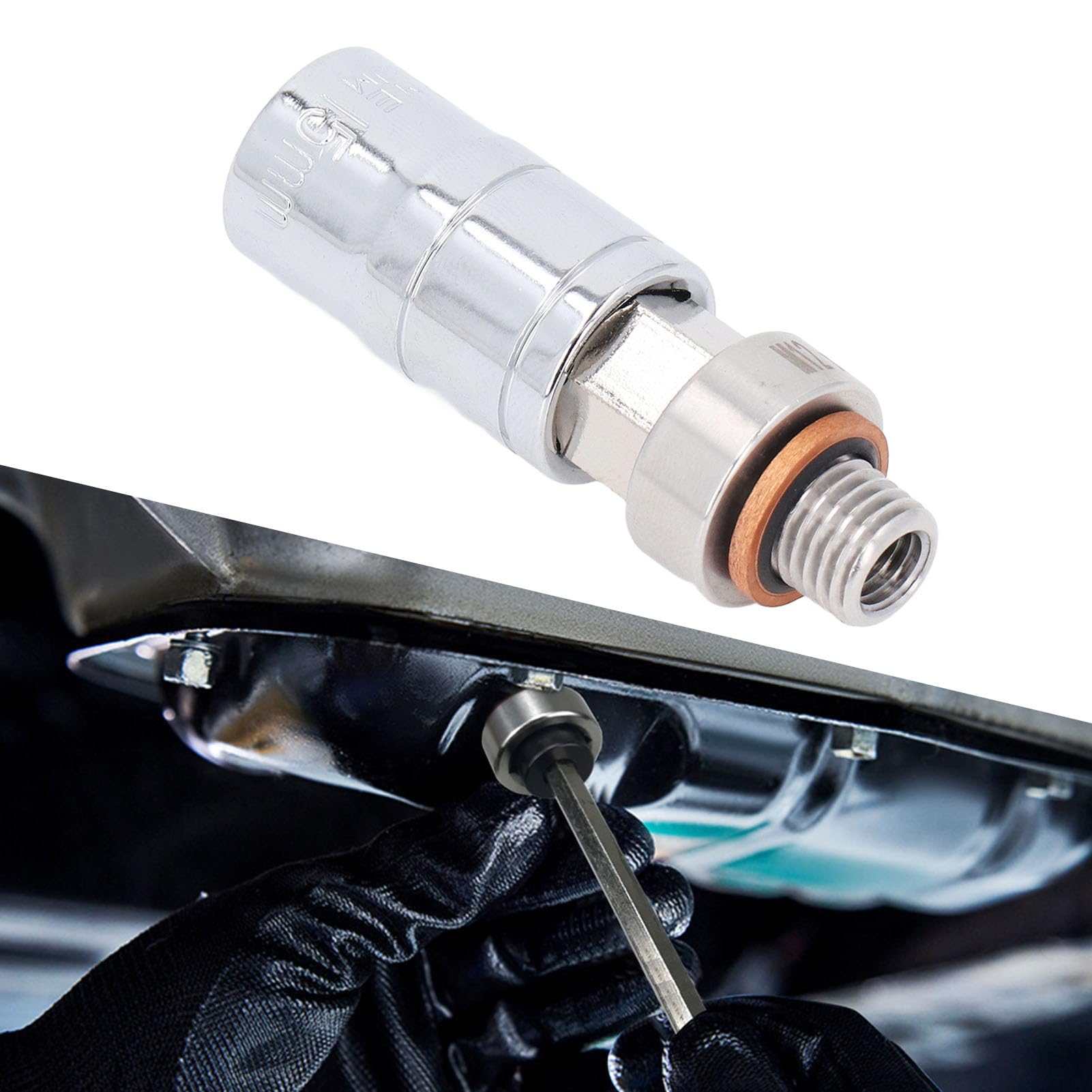 Kit di riparazione filettatura coppa olio autofilettante in acciaio inossidabile M12x1,5 per tappo di scarico olio Piggyback per manutenzione auto