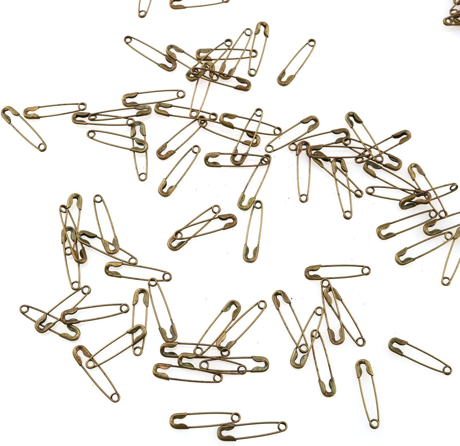 TAODAN Mini Safety Pin 500PCS Bronze 19mm Tiny Metal Fastening Safety Clips for Jewellery Costume Tag