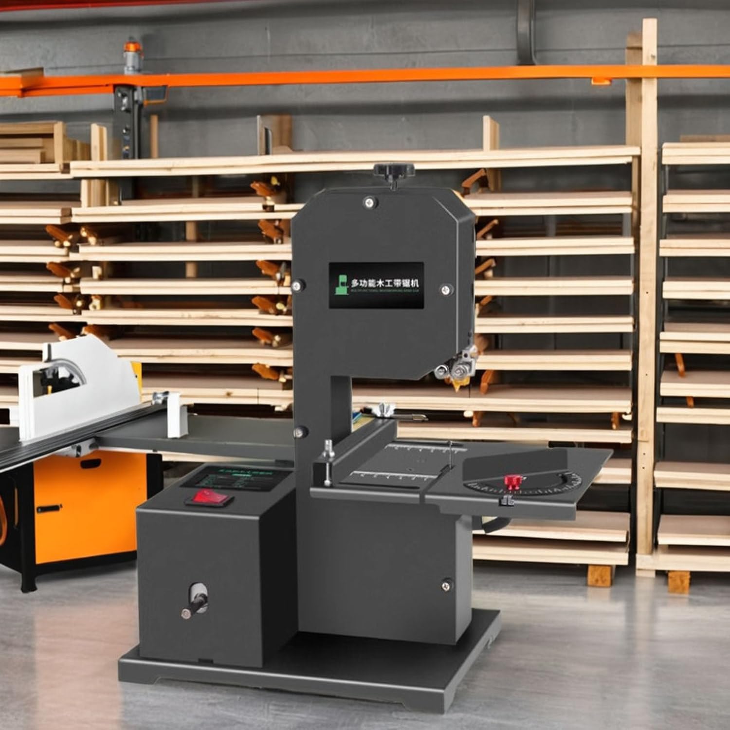 800W Electric Benchtop Bandsaw for Wood & Acrylic - 70mm Cutting Depth, 90mm Throat, Precision Straight & Curve Cuts, 45° Mitre, Ideal for DIY & Workshop Use