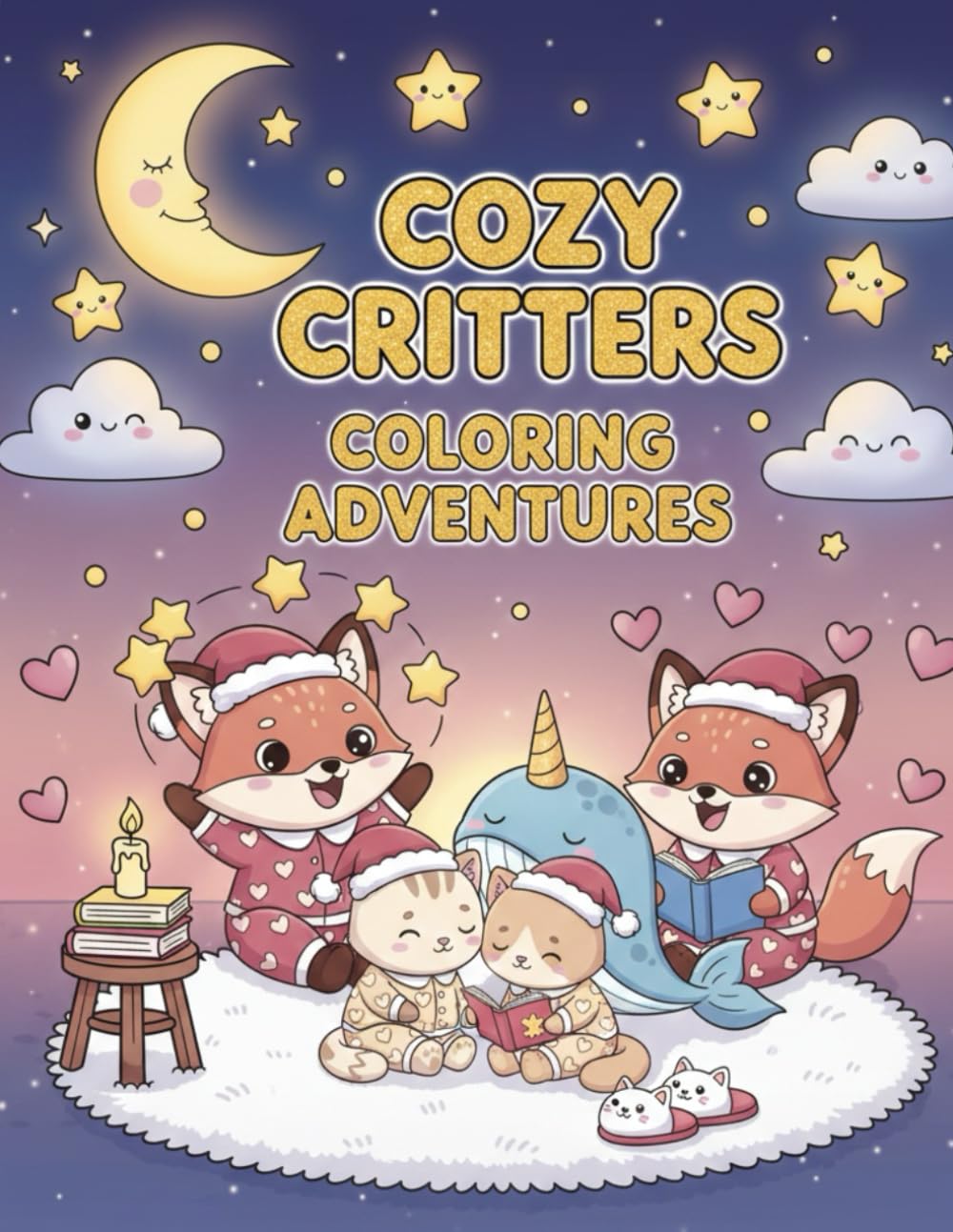Cozy Critters Coloring Adventures: A Relaxing Collection of Cute Critters, Warm Drinks, and Cozy Vibes for Kids, Teens, and Adults (Simple & Easy Coloring)