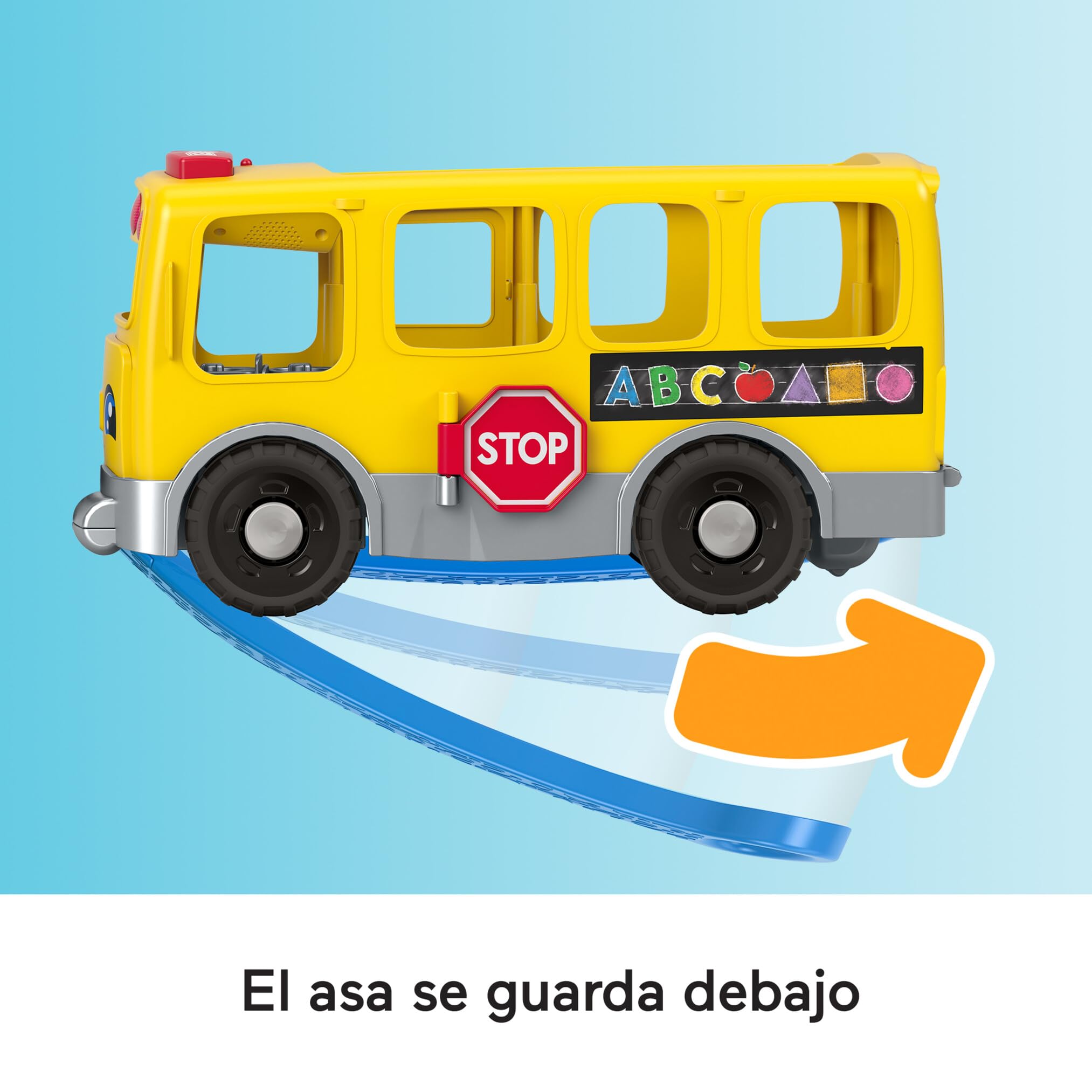Fisher-Price Little People Autobús Escolar Grande Juguete de Arrastre con 4 Figuras, bebés +1 año, versión español (GTL68)