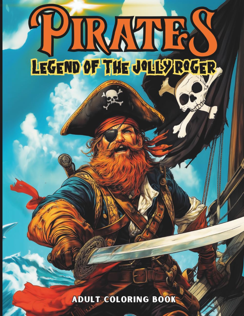 PIRATES Legend Of The Jolly Roger Adult Coloring Book: Dark Pirate Fantasy Coloring Book for Adults & Teens – Pirate Legends, Ghostly Crews, Haunted ... High Seas Art for Relaxation and Creativity