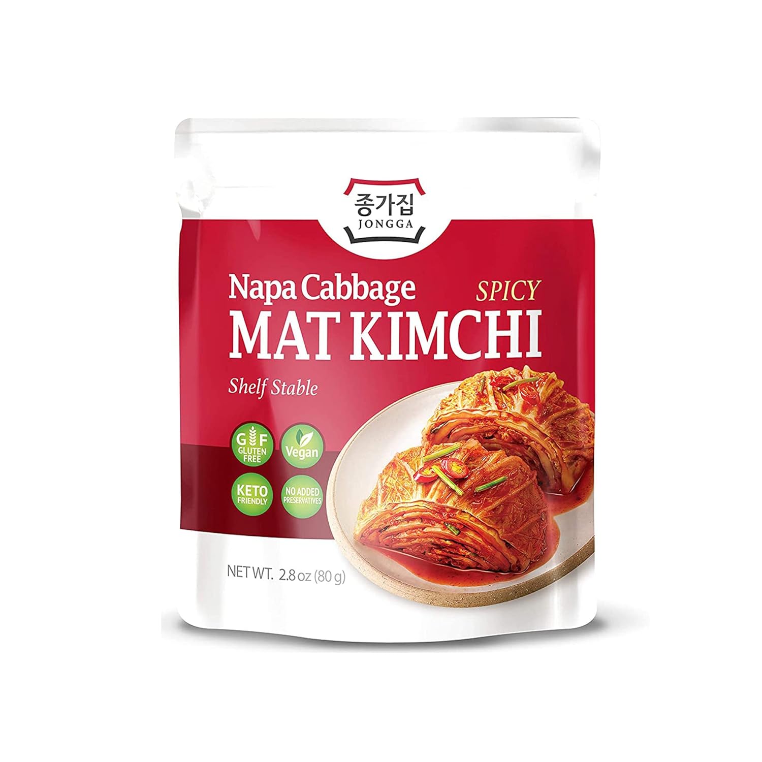 JONGGA Spicy Napa Cabbage Kimchi, Shelf Stable Mat Kimchi
