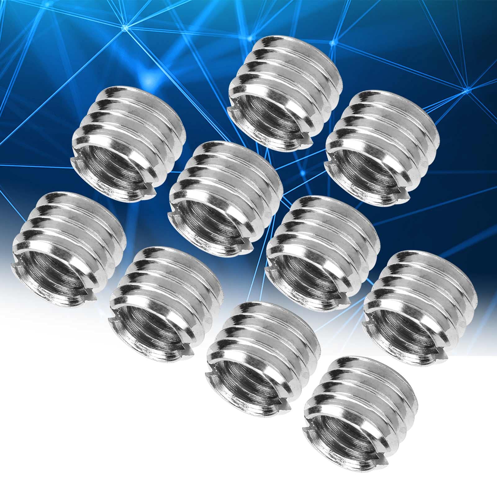 M8 To M12 Thread Adapter, 10PCS Thread Repair Inserts, Thread Reducer Adapter, Stainless Steel Thread Repair Sleeve M8 Female And M12 Male Thread Conversion