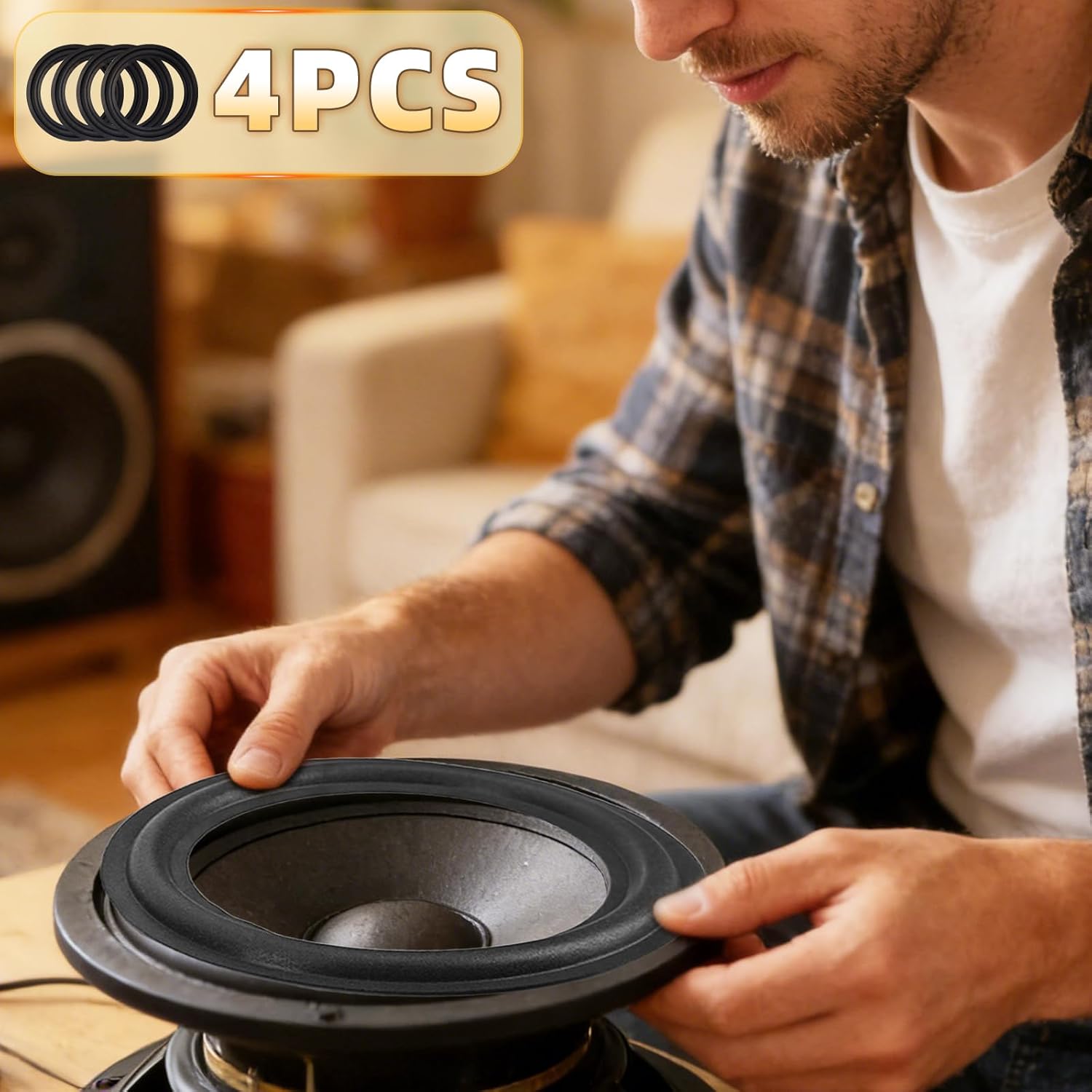 8 Inch Speaker Foam Surround Repair Kit 4 Pack for Subwoofer Home Audio image 5