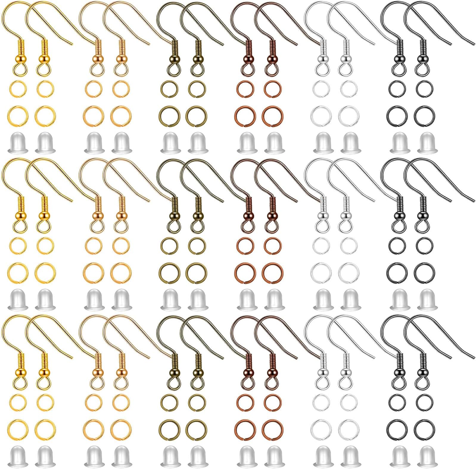 - Cridoz 960PCS Earrings Making Supplies Kit with 240PCS Earring Hooks, 420PCS Jump Rings and 300PCS Earring Backs for Earring Making and Repair (Multicolors)