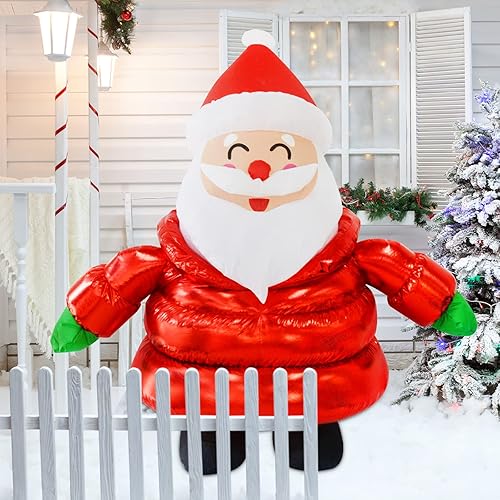 Miniatura 3 de GOOSH Decoración inflable de Navidad de Papá Noel sonriente de 5 pies, Papá Noel inflable inflable inflable para decoración de patio de Navidad,
