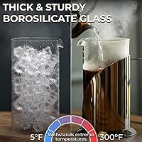 Vista 2 de Cafe Du Chateau Cafetera de prensa francesa de acero inoxidable de 34 onzas, prensa de café aislada fácil de usar con filtración de 4 niveles